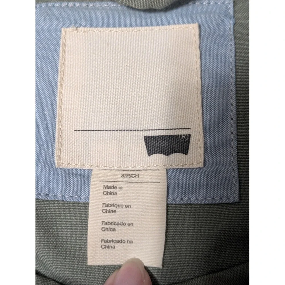 Levis Jacket Womens Small Olive Green Utility Military Pocket Utility Field Coat - Picture 3 of 11